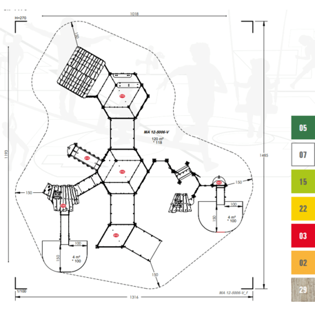 Spielplatzkomplex für Kinder ab 2 Jahren – Kollektion 'MAXI / MBG-2514_MA 12-5006-V29'