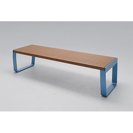 Metalinis suolas (suoliukas) be atlošo, pagamintas iš Iroko medienos 'Minu / 012145'