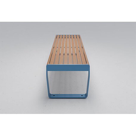 Metalinis suolas (suoliukas) be atlošo, pagamintas iš Iroko medienos 'Minu / 012145'