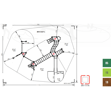Žaidimų aikštelių kompleksas vaikams nuo 2 iki 12 metų amžiaus – kolekcija 'MEGA / MBG-2620_ME 18-4027-L19'