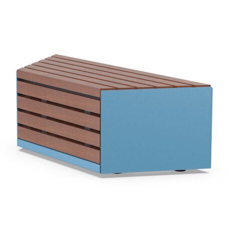 Modulinis metalinis suolas (suoliukas) be atlošo, pagamintas iš Iroko medienos 'Hexie Urban design / 001297'