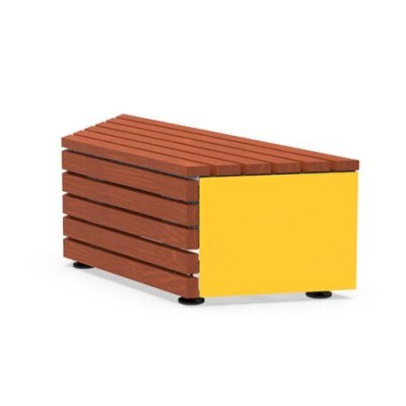 Modulinis metalinis suolas (suoliukas) be atlošo, pagamintas iš Iroko medienos 'Hexie Urban design / 001297'