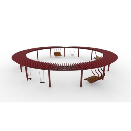 Metalinė pergolė iš iroko medienos 'Premium Collection / STF/28-31-09_03/MDL'