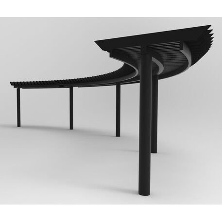 Metalinė pergolė iš iroko medienos 'Premium Collection / STF/28-31-09_03/MDL'