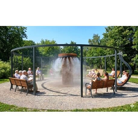 Lauko druskų kambarys (Haloterapija) su pergole, supynėmis ir suolais iš iroko medienos 'Premium Collection / STF/27-31-04_01/MDL'