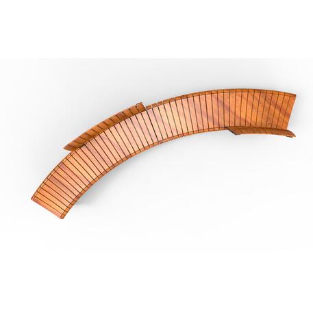 Lenktas arba tiesus metalinis suolas (suoliukas) su / be atlošo, pagamintas iš Iroko medienos 'Premium Collection / STF/26-04-17/MDL'