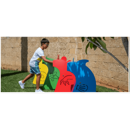 Metal trash bin for children’s playgrounds 'Dinosaur Bin G551'