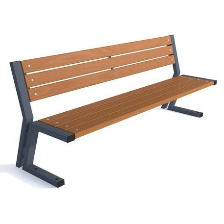 Metalinis suolas su atlošu ir medine sėdimąja dalimi 'MBG/13-Topaz 5 / 192cm'