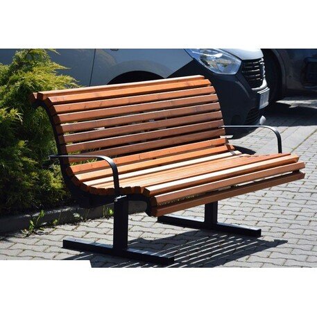 Metalinis suolas su atlošu ir medine sėdimąja dalimi 'MBG/33-Karmen II / 180cm'