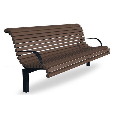 Metalinis suolas su atlošu ir medine sėdimąja dalimi 'MBG/33-Karmen II / 180cm'