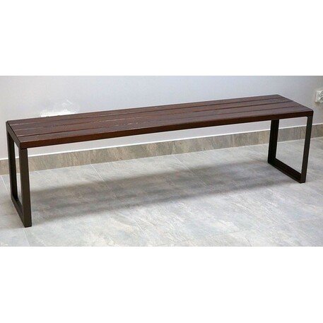 Металлическая скамейка без спинки с деревянным сиденьем 'MBG/82-Cyklon II / 181cm'