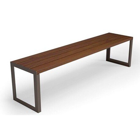 Металлическая скамейка без спинки с деревянным сиденьем 'MBG/82-Cyklon II / 181cm'