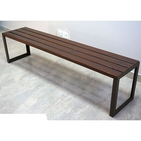 Металлическая скамейка без спинки с деревянным сиденьем 'MBG/82-Cyklon II / 181cm'