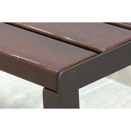 Металлическая скамейка без спинки с деревянным сиденьем 'MBG/82-Cyklon II / 181cm'