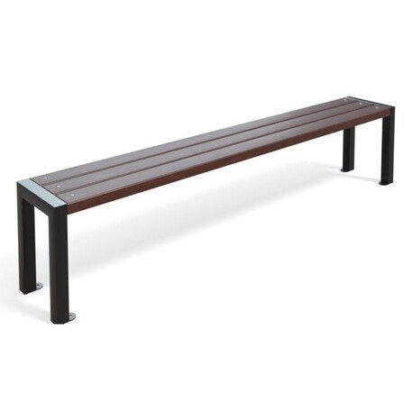 Металлическая скамейка без спинки с деревянным сиденьем 'MBG/92-Stokrotka III / 190cm'