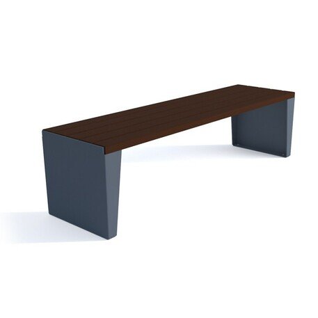 Металлическая скамейка без спинки с деревянным сиденьем 'MBG/102-Harmonia / 182cm'