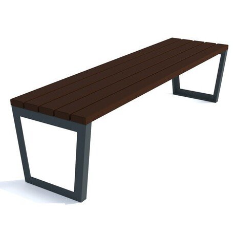 Металлическая скамейка без спинки с деревянным сиденьем 'MBG/83-Trapez V / 180cm'