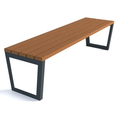 Металлическая скамейка без спинки с деревянным сиденьем 'MBG/83-Trapez V / 180cm'