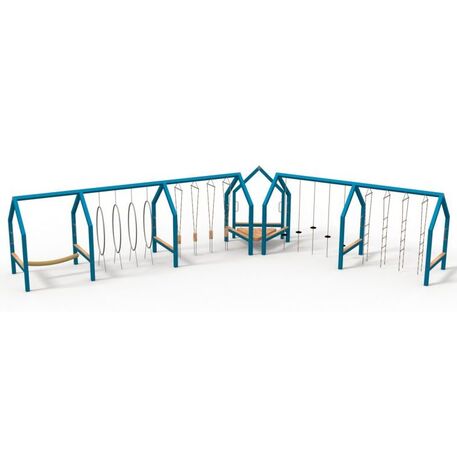 Complessi modulari per parchi giochi per bambini dai 3 ai 12 anni – collezione “Frame / Ninja” MBG-Ninja Frame Ahornstrasse house 02728