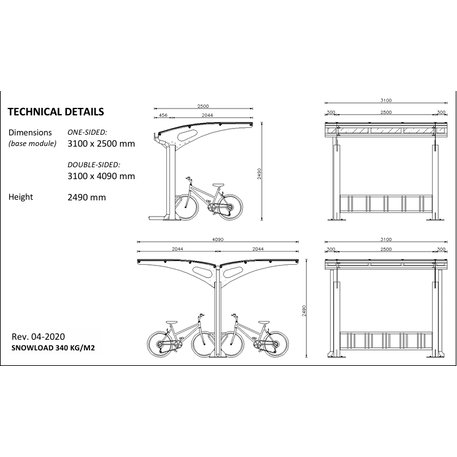 Dviračių saugojimo stoginė 'L bike'