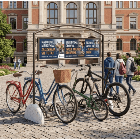 Bicycle stand with concrete base and Information display Pireo Display – 5 Bicycle spaces