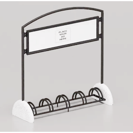 Bicycle stand with concrete base and Information display Pireo Display – 5 Bicycle spaces