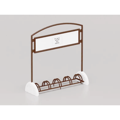 Bicycle stand with concrete base and Information display Pireo Display – 5 Bicycle spaces