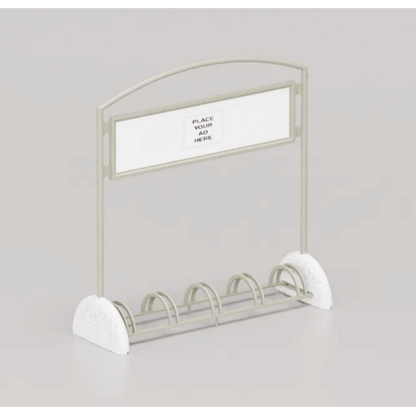 Bicycle stand with concrete base and Information display Pireo Display – 5 Bicycle spaces