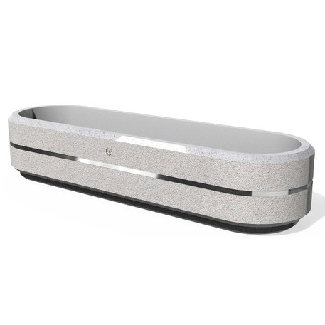 Betoninis vazonas – gėlinė, padengta smulkia granito skaldele 'Premium / 150x45xH/30cm / BS-25'