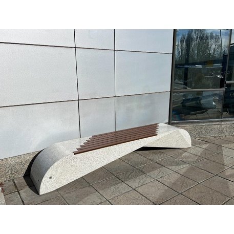 HPC Terrazzo betoninis suolas su medine sėdimąja dalimi BS-232 | Urban Premium Collection