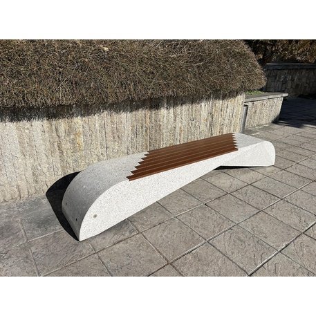 HPC Terrazzo betoninis suolas su medine sėdimąja dalimi BS-232 | Urban Premium Collection