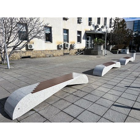 HPC Terrazzo betoninis suolas su medine sėdimąja dalimi BS-232 | Urban Premium Collection