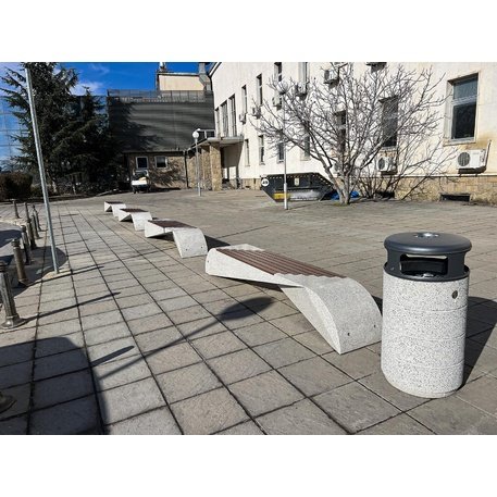 HPC Terrazzo betoninis suolas su medine sėdimąja dalimi BS-232 | Urban Premium Collection