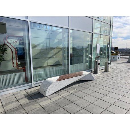 HPC Terrazzo betoninis suolas su medine sėdimąja dalimi BS-232 | Urban Premium Collection