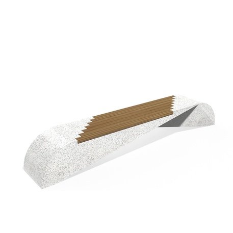 HPC Terrazzo betoninis suolas su medine sėdimąja dalimi BS-232 | Urban Premium Collection