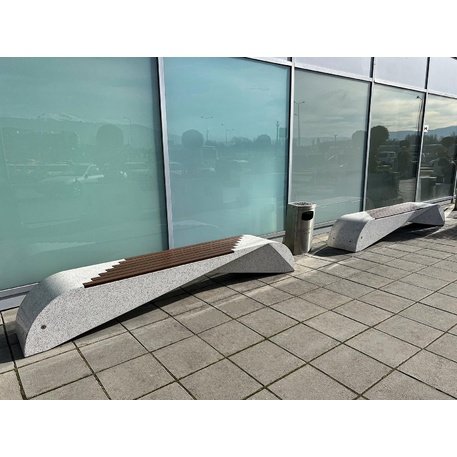 HPC Terrazzo betoninis suolas su medine sėdimąja dalimi BS-232 | Urban Premium Collection