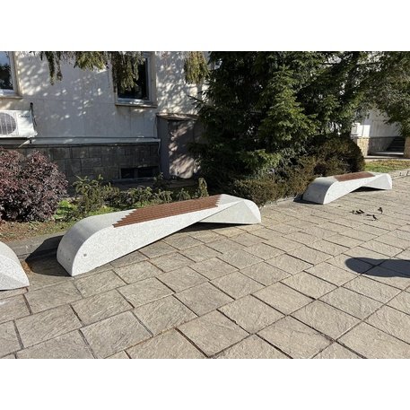 HPC Terrazzo betoninis suolas su medine sėdimąja dalimi BS-232 | Urban Premium Collection