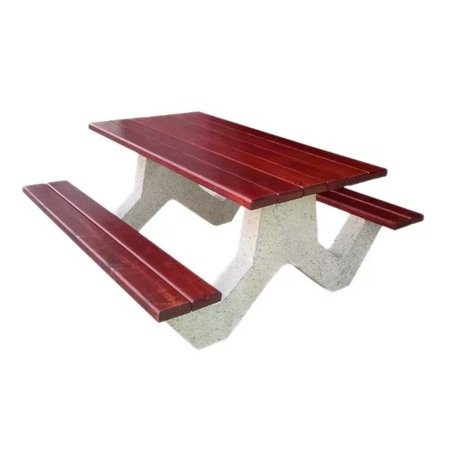 Betoninis pikniko stalas su suolais ir medinėmis sėdimomis dalimis 'BDS/SG049/MDL'