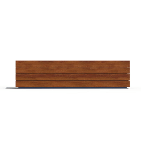 Metallbank ohne Rückenlehne, aus Iroko-Holz gefertigt 'Premium Collection / STF/22-02-11/MDL'