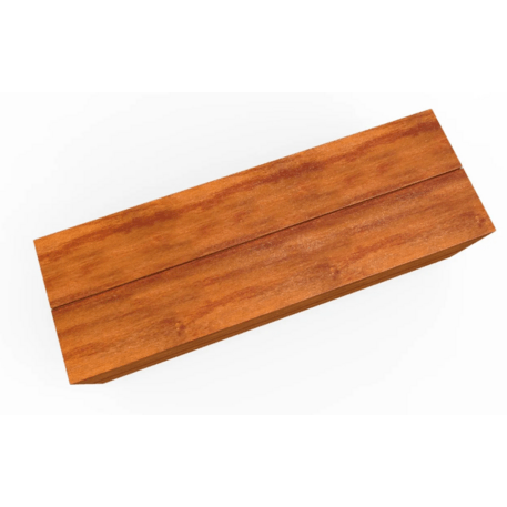Metallbank ohne Rückenlehne, aus Iroko-Holz gefertigt 'Premium Collection / STF/22-02-11/MDL'