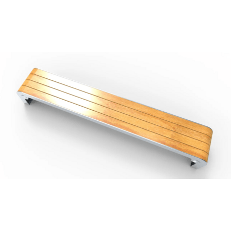 Metalinis suolas (suoliukas) be atlošo, pagamintas iš Iroko medienos 'Premium Collection / STF/21-02-28_01/MDL'