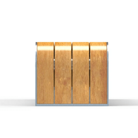 Metalinis suolas (suoliukas) be atlošo, pagamintas iš Iroko medienos 'Premium Collection / STF/21-02-28_01/MDL'