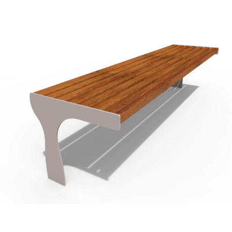 Metalinis suolas (suoliukas) be atlošo, pagamintas iš Iroko medienos 'Premium Collection / STF/21-02-15/MDL'