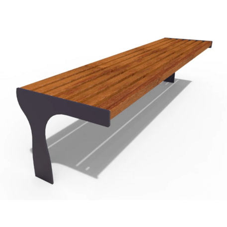 Metalinis suolas (suoliukas) be atlošo, pagamintas iš Iroko medienos 'Premium Collection / STF/21-02-15/MDL'