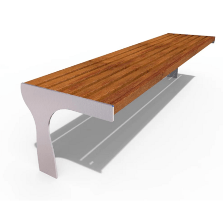 Metalinis suolas (suoliukas) be atlošo, pagamintas iš Iroko medienos 'Premium Collection / STF/21-02-15/MDL'