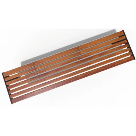 Metalinis suolas (suoliukas) be atlošo, pagamintas iš Iroko medienos 'Premium Collection / STF/21-02-15/MDL'