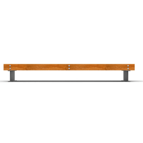 Metalinis suolas (suoliukas) be atlošo, pagamintas iš Iroko medienos 'Premium Collection / STF/20-02-32/MDL'