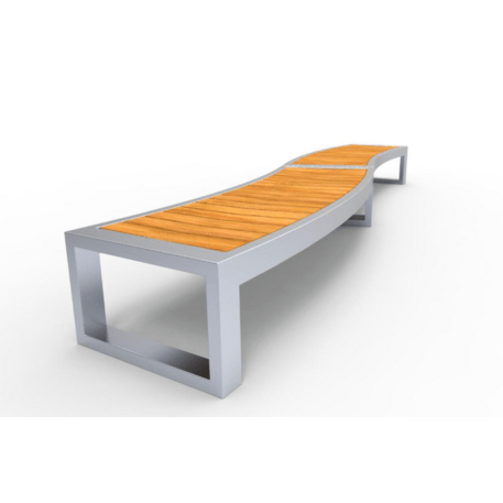 Metalinis suolas (suoliukas) be atlošo, pagamintas iš Iroko medienos 'Premium Collection /STF/19-02-31/MDL'