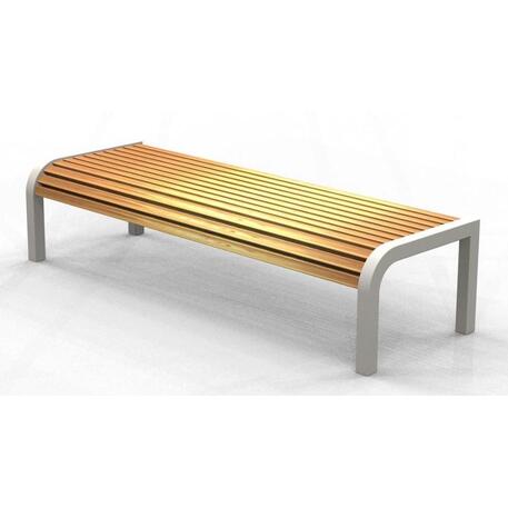 Metalinis suolas (suoliukas) be atlošo, pagamintas iš Iroko medienos 'Premium Collection / STF/10-68-08/MDL'