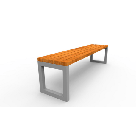 Metalinis suolas (suoliukas) be atlošo, pagamintas iš Iroko medienos 'Premium Collection / STF/07-02-13/MDL'